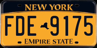NY license plate FDE9175