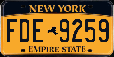 NY license plate FDE9259