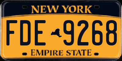 NY license plate FDE9268