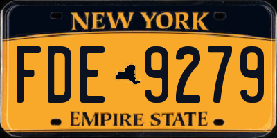 NY license plate FDE9279