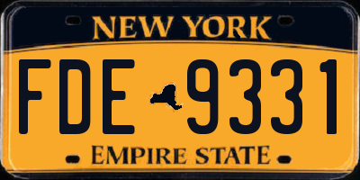 NY license plate FDE9331