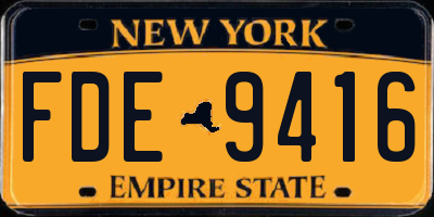 NY license plate FDE9416