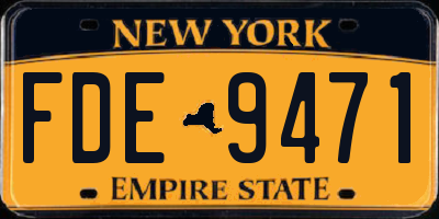 NY license plate FDE9471