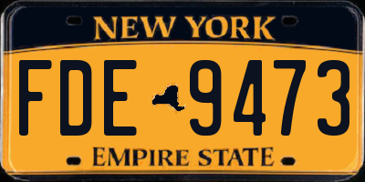 NY license plate FDE9473
