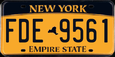NY license plate FDE9561