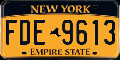 NY license plate FDE9613