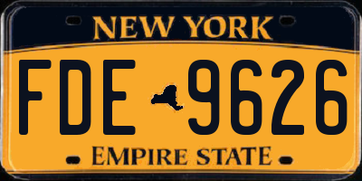 NY license plate FDE9626