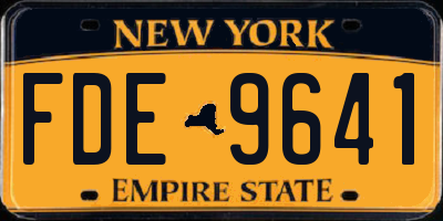 NY license plate FDE9641