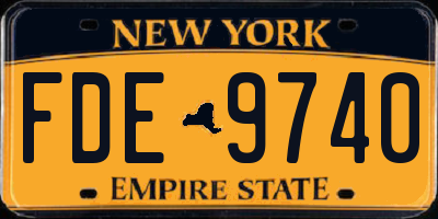 NY license plate FDE9740