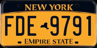 NY license plate FDE9791