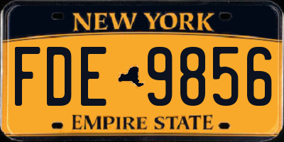 NY license plate FDE9856