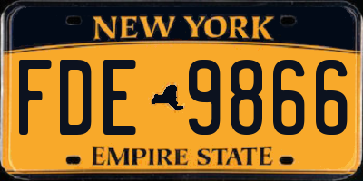NY license plate FDE9866