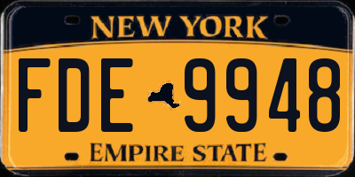 NY license plate FDE9948