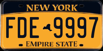 NY license plate FDE9997