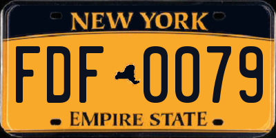 NY license plate FDF0079