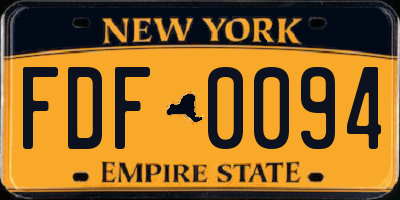 NY license plate FDF0094