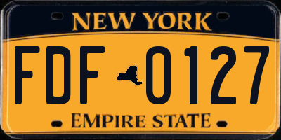 NY license plate FDF0127