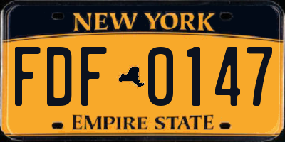 NY license plate FDF0147