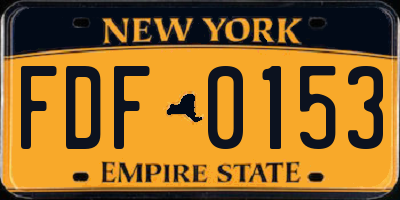 NY license plate FDF0153