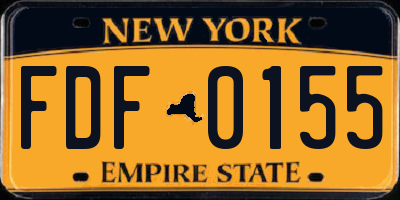 NY license plate FDF0155