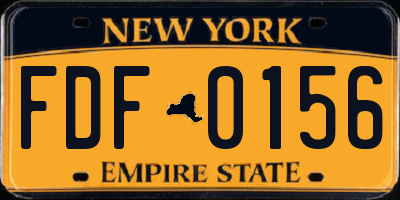 NY license plate FDF0156