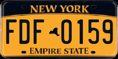 NY license plate FDF0159