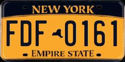 NY license plate FDF0161