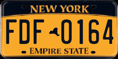NY license plate FDF0164