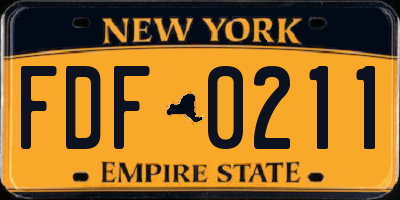 NY license plate FDF0211