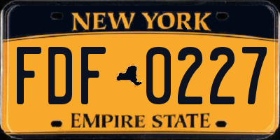 NY license plate FDF0227