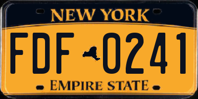 NY license plate FDF0241