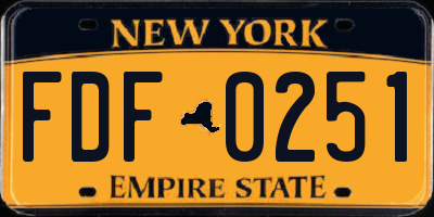 NY license plate FDF0251