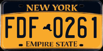 NY license plate FDF0261