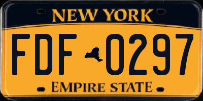 NY license plate FDF0297