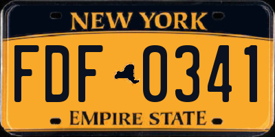 NY license plate FDF0341