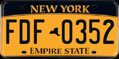 NY license plate FDF0352