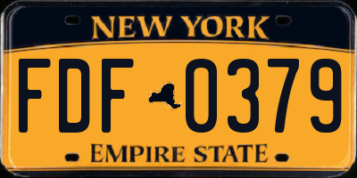 NY license plate FDF0379