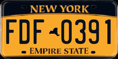 NY license plate FDF0391