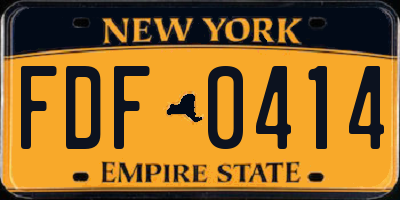 NY license plate FDF0414