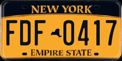 NY license plate FDF0417