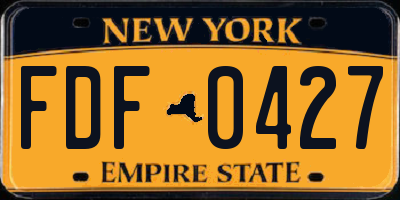 NY license plate FDF0427