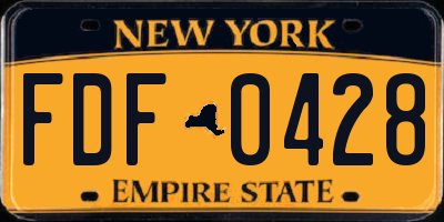 NY license plate FDF0428