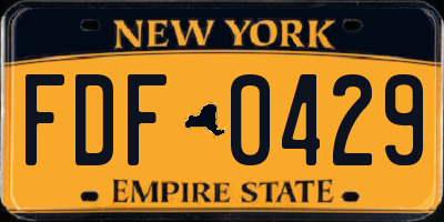 NY license plate FDF0429