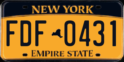NY license plate FDF0431