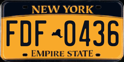 NY license plate FDF0436