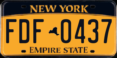 NY license plate FDF0437