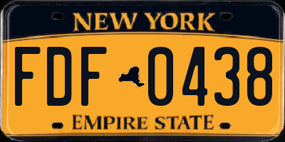 NY license plate FDF0438