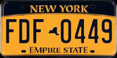 NY license plate FDF0449