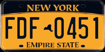 NY license plate FDF0451