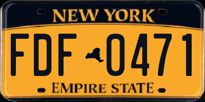 NY license plate FDF0471